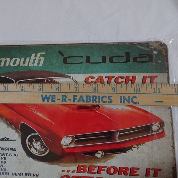Plymouth Barracuda Thin Metal Sign Size 11.5inx8in. - Picture 6 of 7